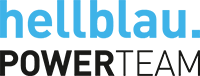 hellblau.POWERTEAM Logo